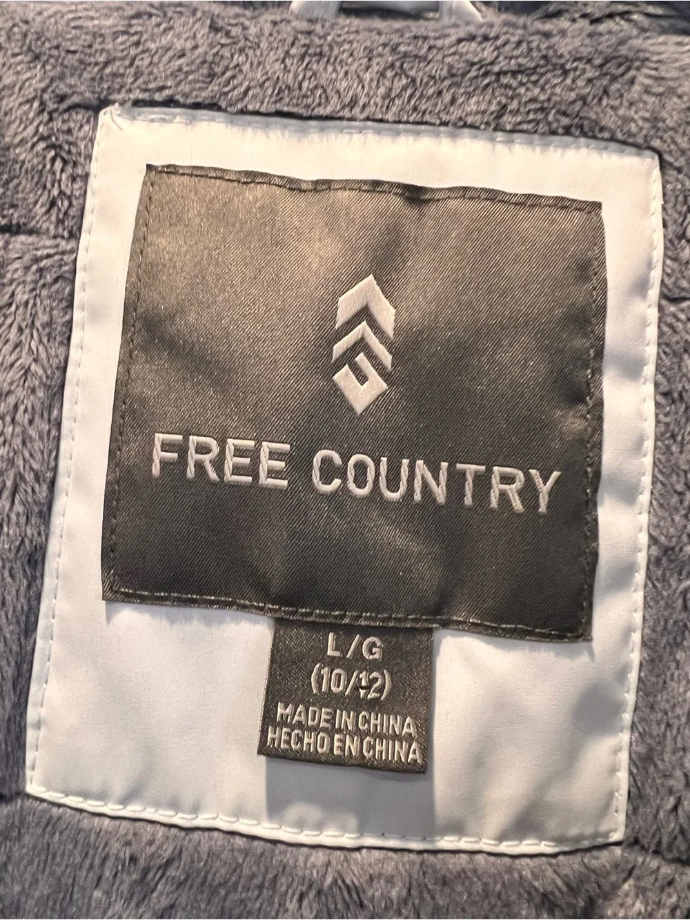 Free Country Girls Snow Jacket L 10/12 Skysleet Charcoal Grey Butter Pile Hood